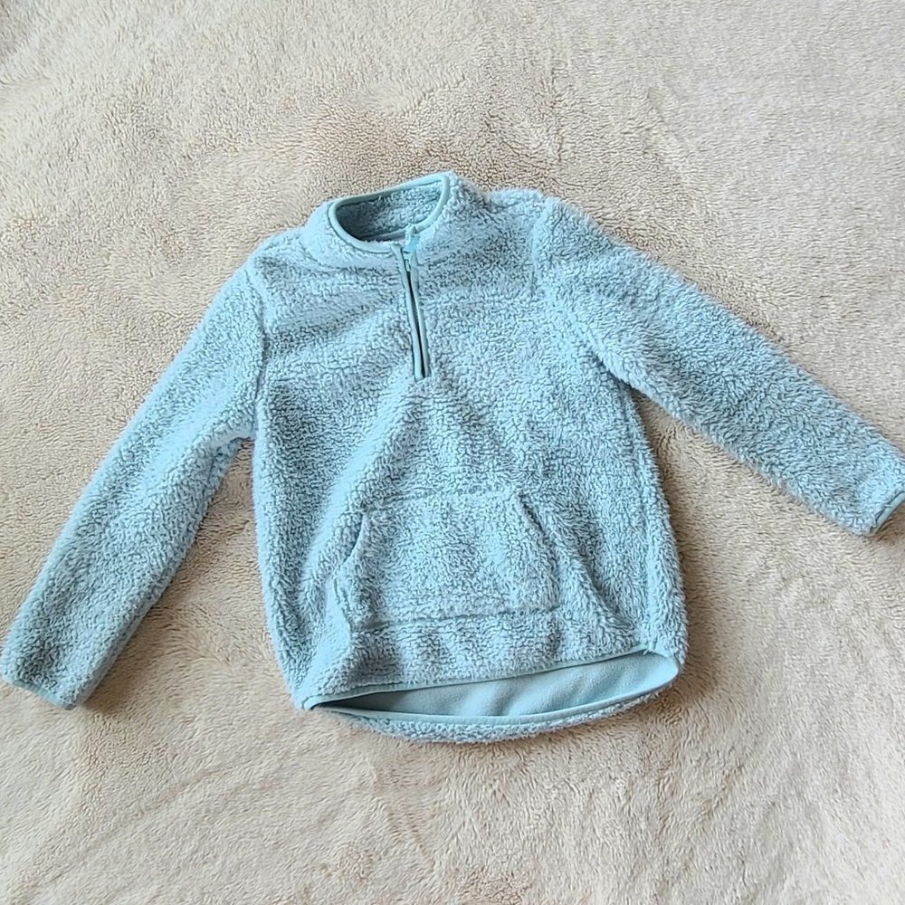Girls Long Sleeve Quarter-Zip Popcorn Jacket Sky Blue | Carters | Size 10 (L)